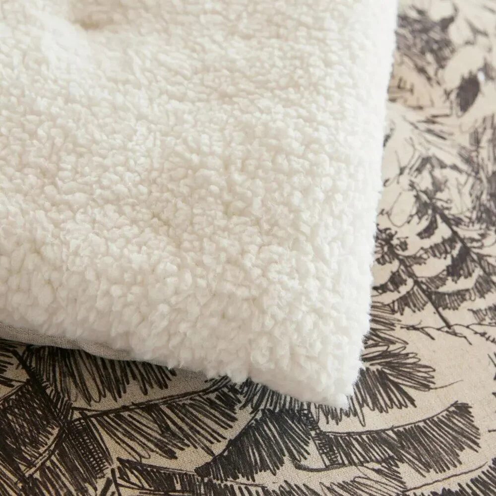 Pottery Barn Rustic Forest Sherpa Comforter King / California King Bedding NEW
